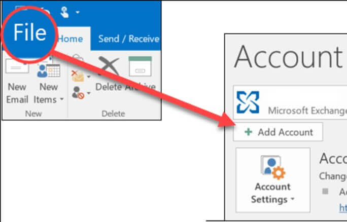 Screenshot of Outlook Account Settings